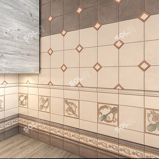 Elegant Kitchen Tiles 3D model image 2