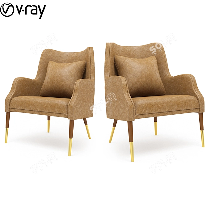 Elegant Carver Armchair: Stylish Design & Superior Comfort 3D model image 2