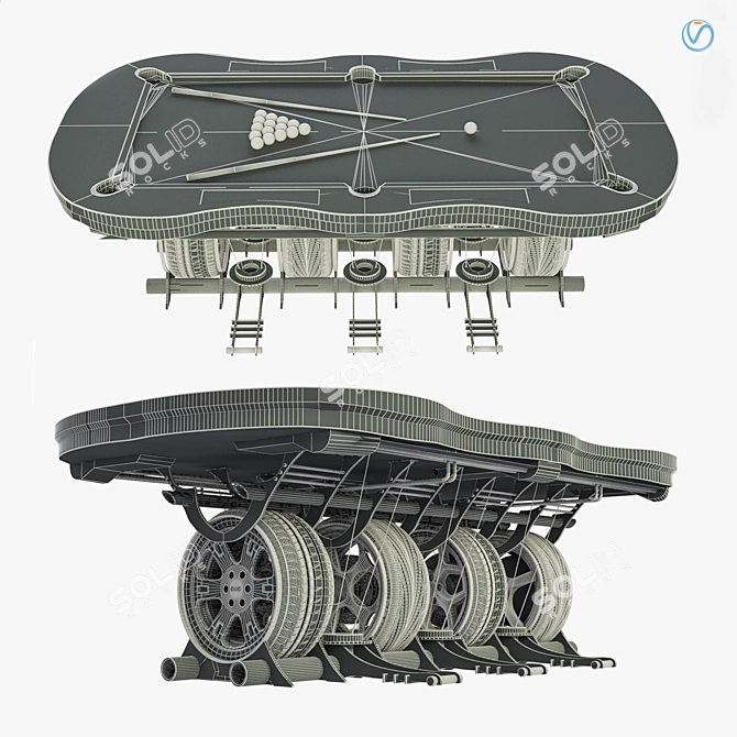 Automobile-Inspired Billiard Table 3D model image 2