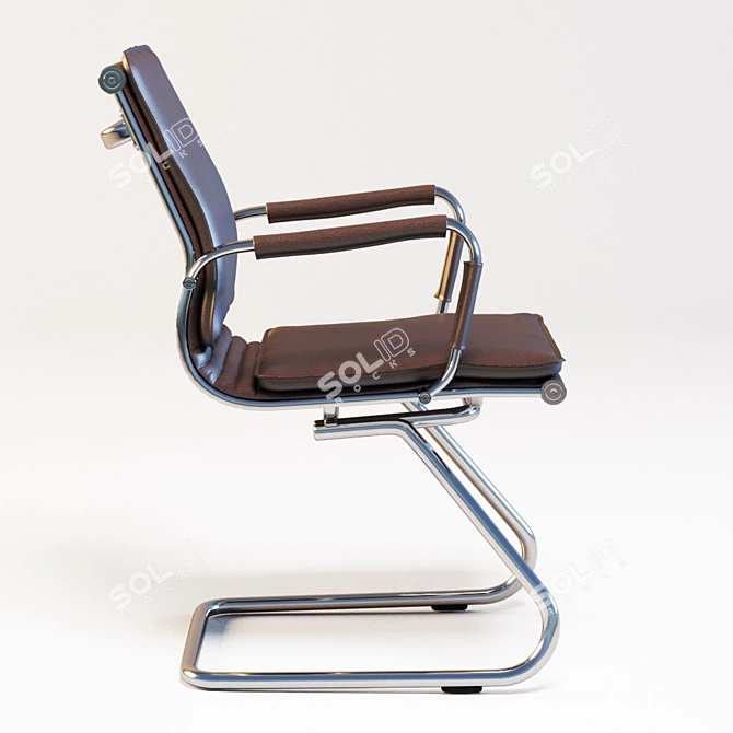 Executive Low Back Office Chair 3D model image 2