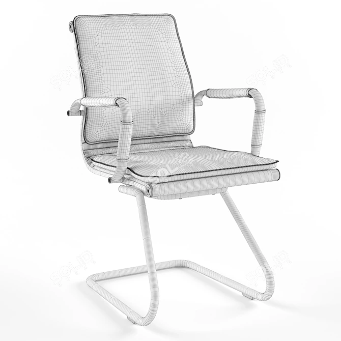 Executive Low Back Office Chair 3D model image 3