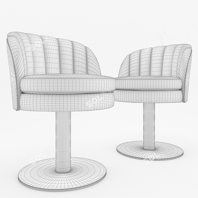 Elegant Gable Dining Chair 3D model image 2