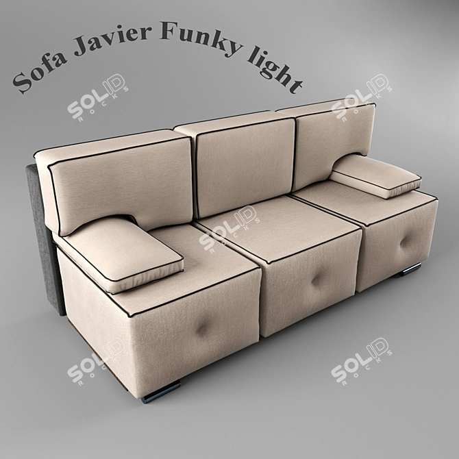 Funky Light Sofa - Unique and Stylish 3D model image 1