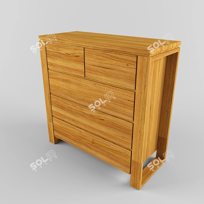 Bergen B-5 Chest: Simple Design, Ample Storage 3D model image 1