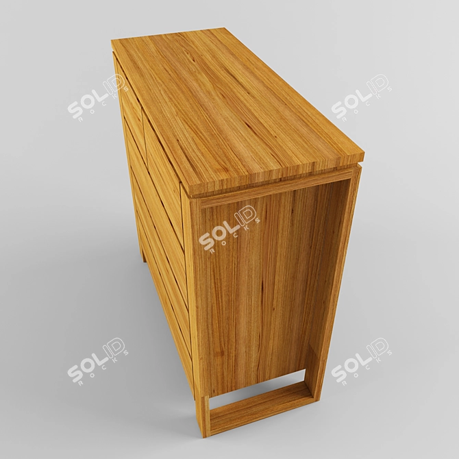 Bergen B-5 Chest: Simple Design, Ample Storage 3D model image 2