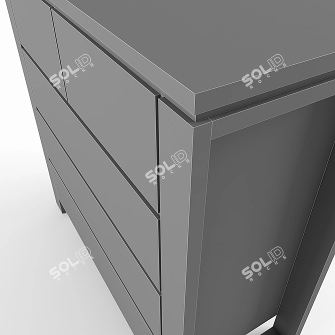 Bergen B-5 Chest: Simple Design, Ample Storage 3D model image 3