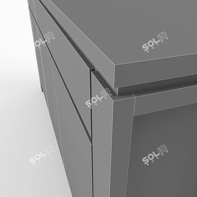 Sleek Bergen TV Stand - B-33 3D model image 3