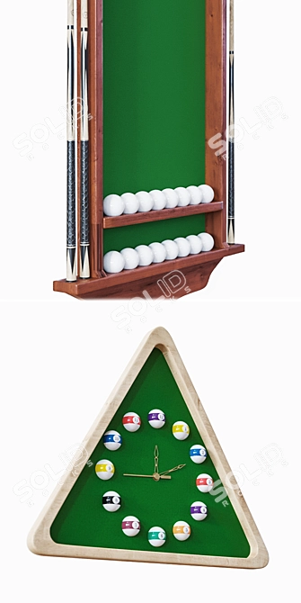 Elegant Billiard Clock with Ball-Shaped Dial 3D model image 2