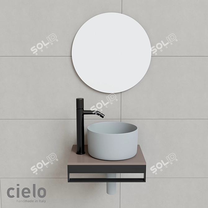 Cielo Shui Comfort: Smooth Round Washbasin 3D model image 1