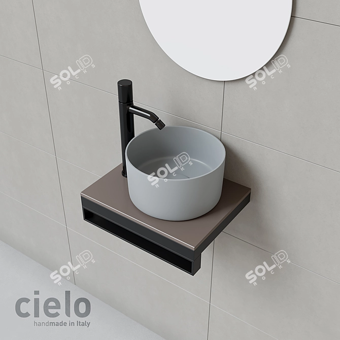 Cielo Shui Comfort: Smooth Round Washbasin 3D model image 2