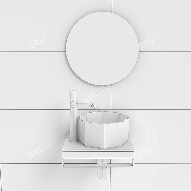 Cielo Shui Comfort: Smooth Round Washbasin 3D model image 3