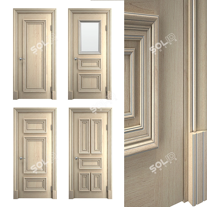 Premium Massivstyle Palladio Door 3D model image 1