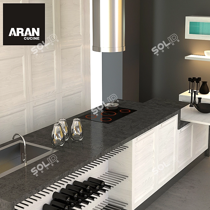 Italian Designer Kitchen 3D model image 2