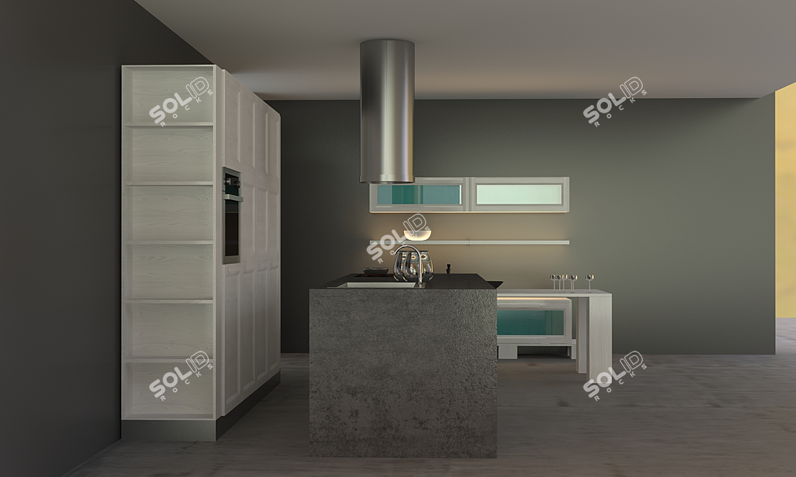 Italian Designer Kitchen 3D model image 3