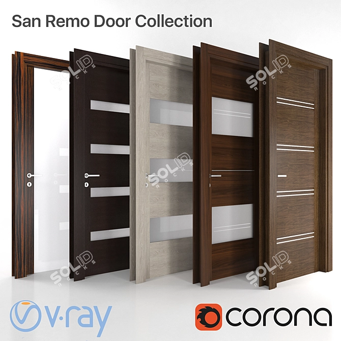 Italian Excellence: San Remo Door Collection 3D model image 1