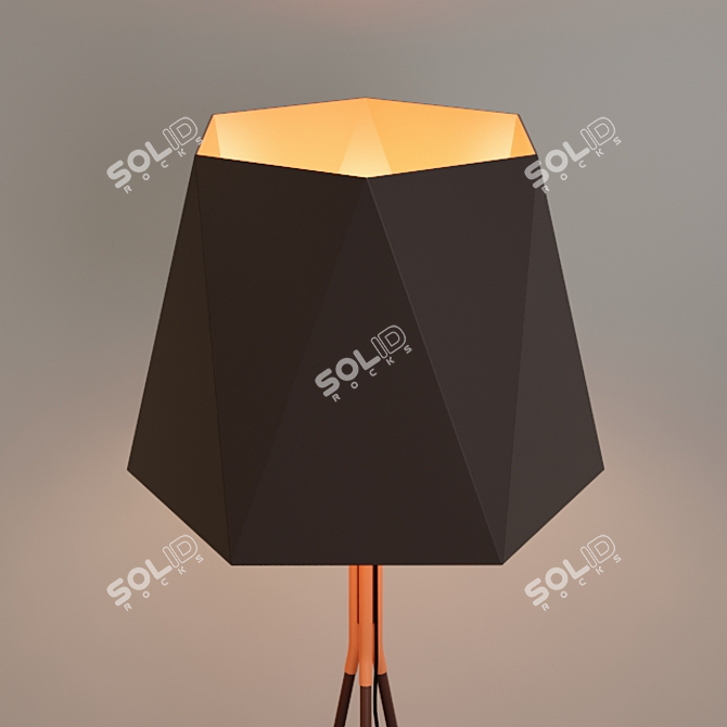 Stylish Tripod Floor Lamp 3D model image 2