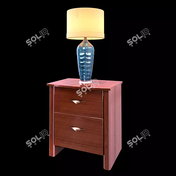 Elegant Bedside Set: Corraya Table & Elysia Lamp 3D model image 1