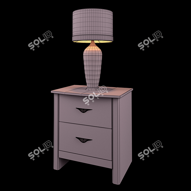 Elegant Bedside Set: Corraya Table & Elysia Lamp 3D model image 2