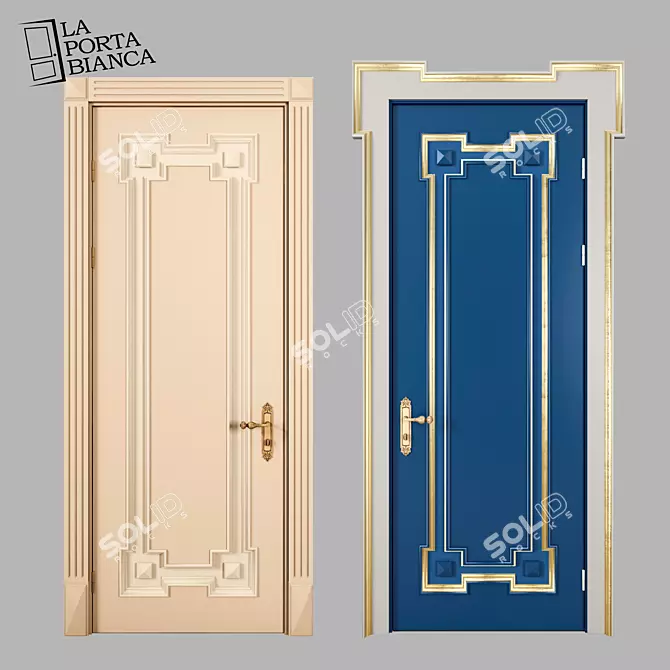 Elegant Agnessa 2-Panel Interior Door 3D model image 1