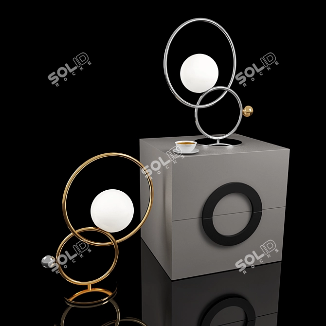 Elegant Zoe Table Lamp Duo 3D model image 1