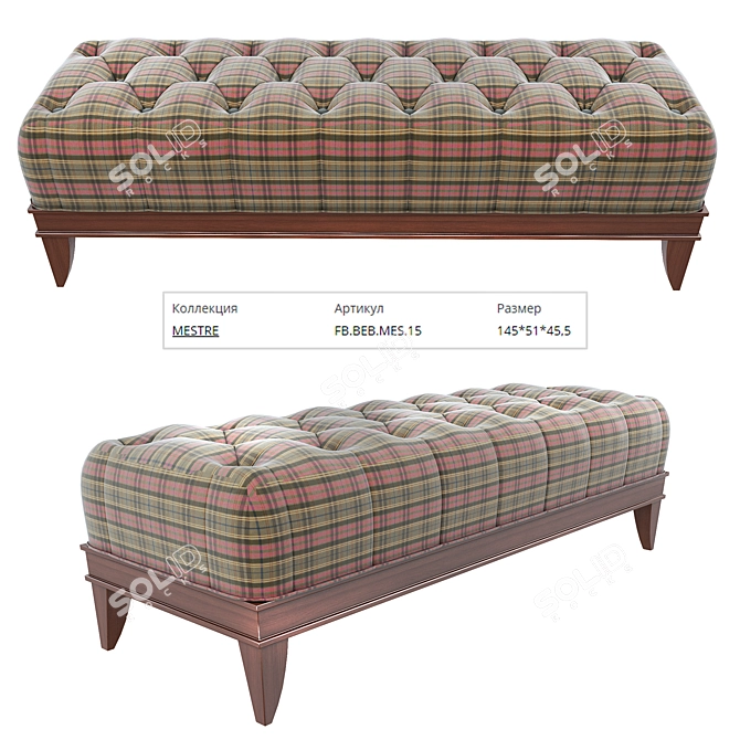 Elegant MESTRE Banquette Seat 3D model image 1