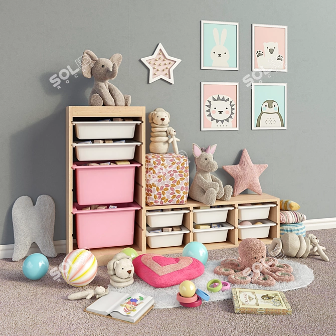 IKEA Toy Storage Set: Furniture, Decor & More 3D model image 2