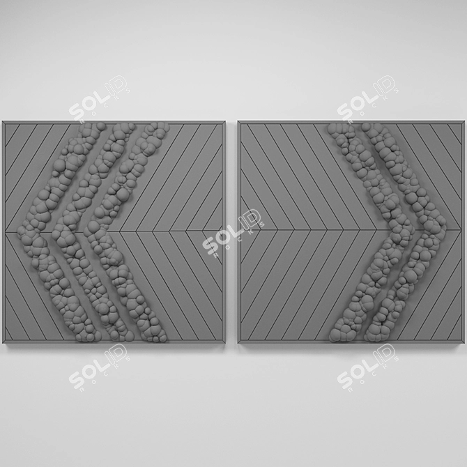 Natural Moss Wood Panel - H 600mm 3D model image 2