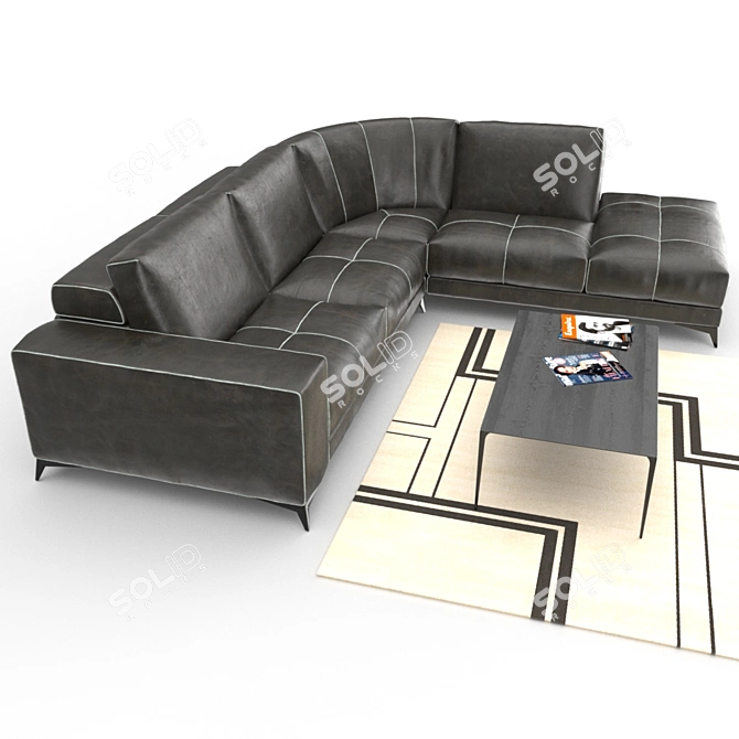 Gamma Charles Sofa: Stylish and Comfortable 3D model image 2