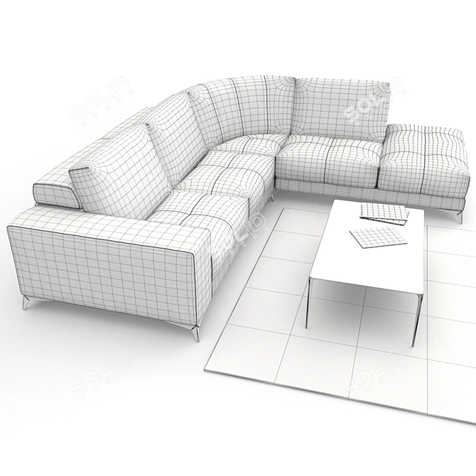 Gamma Charles Sofa: Stylish and Comfortable 3D model image 3