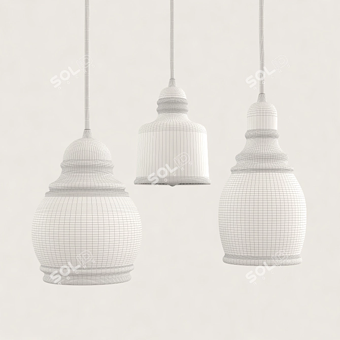 Paxton Glass Pendant: Stylish Illumination 3D model image 2