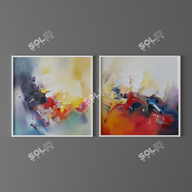 Abstract Art Set: 24" x 24 3D model image 2