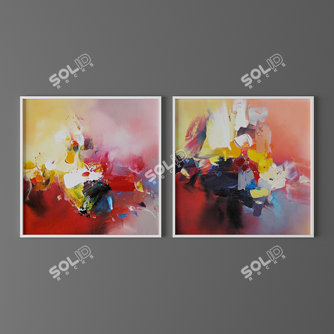 Abstract Art Set: 24" x 24 3D model image 3