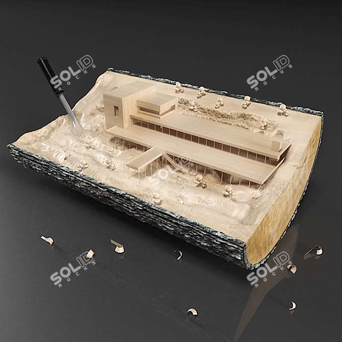 Cozy Wooden Cabin 3D model image 1