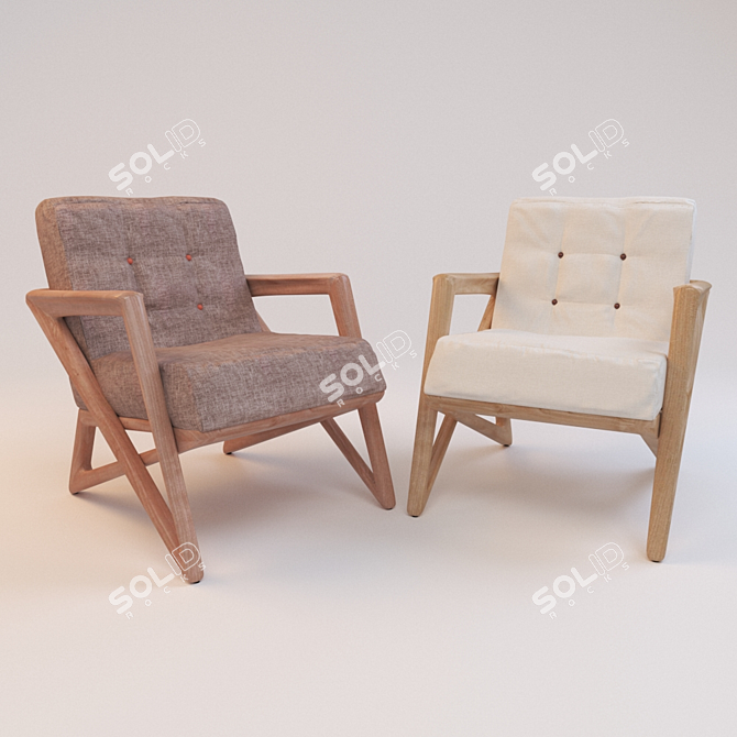 Elegant Lounge Chair: Inspired by Sergio Rodriguez 3D model image 1