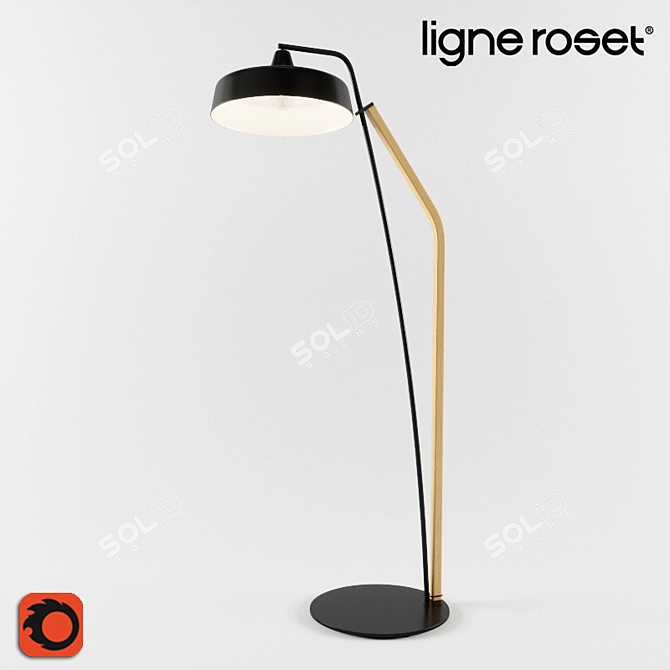 Sleek Spok Floor Lighting 3D model image 1