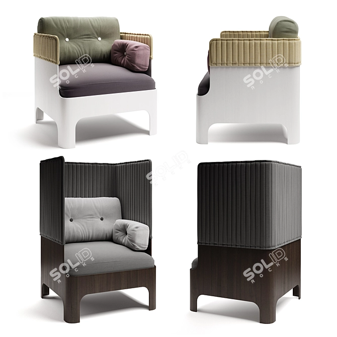 Stylish Blastation KOJA Easy Chair 3D model image 1