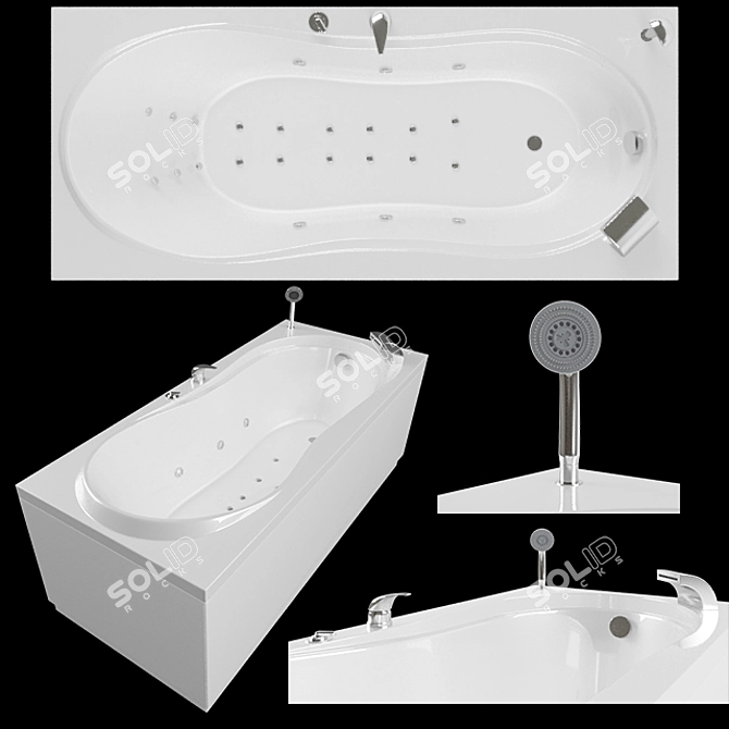 Aquanet Corsica Acrylic Bath 3D model image 2