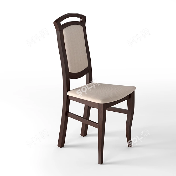 Classic Oak Chair: Timeless Design & Exceptional Quality 3D model image 1