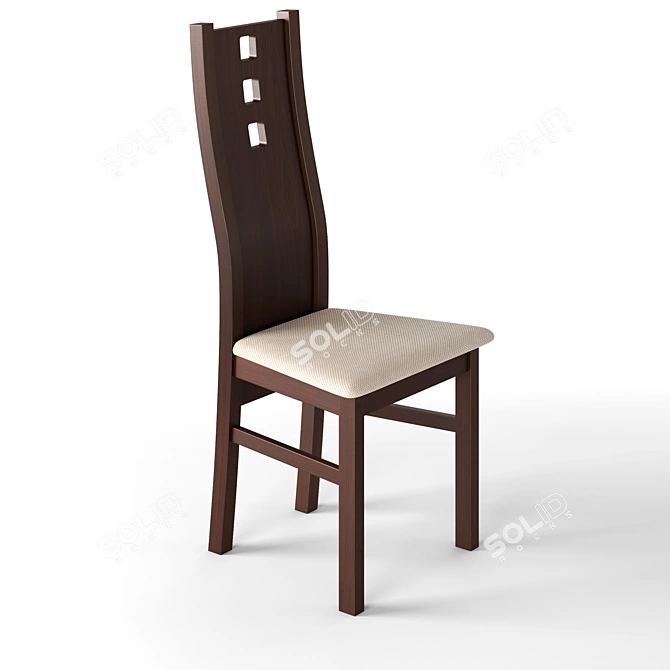 Elegant Oak Chair 3D model image 1