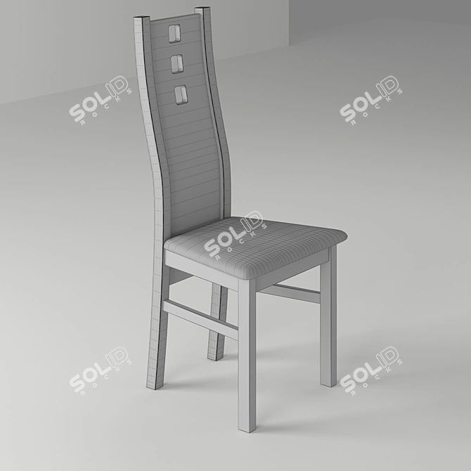 Elegant Oak Chair 3D model image 2