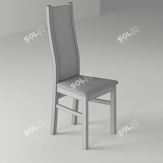 Classic Oak Chair 3D model image 2