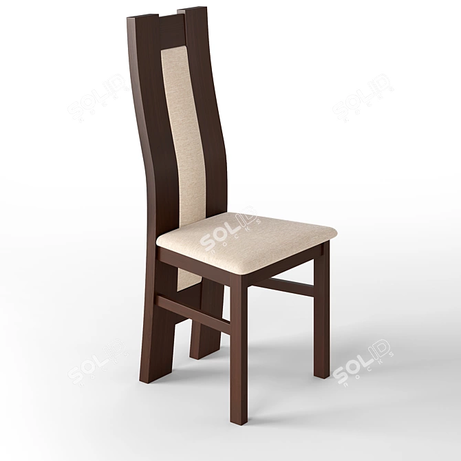 Title: Classic Oak Chair - Elegant Vintage Design 3D model image 1