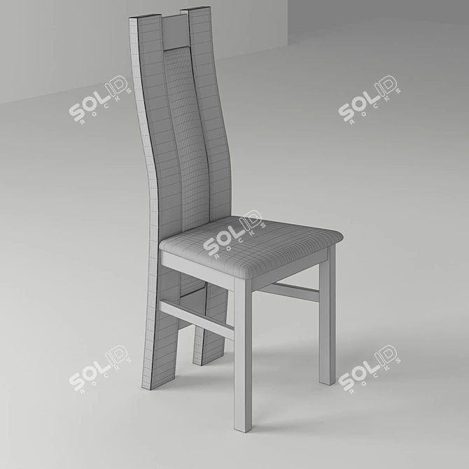 Title: Classic Oak Chair - Elegant Vintage Design 3D model image 2