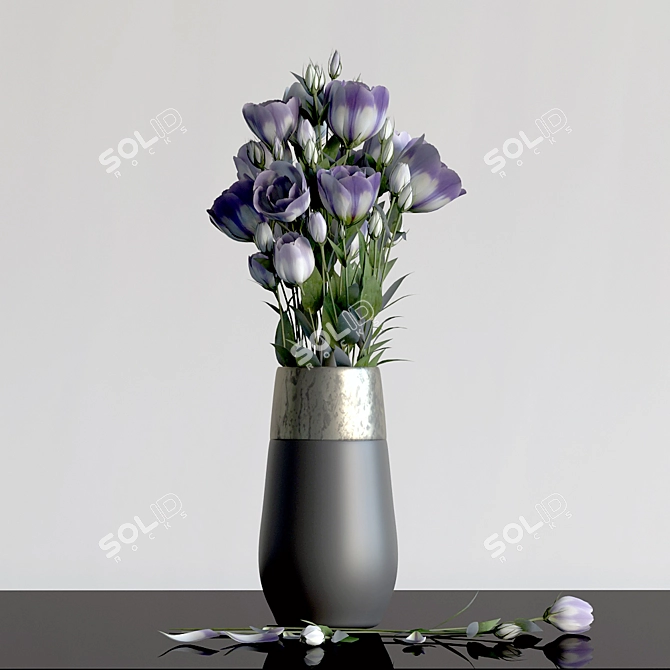 Elegant Lisianthus Bouquet 3D model image 1