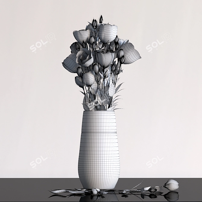 Elegant Lisianthus Bouquet 3D model image 2