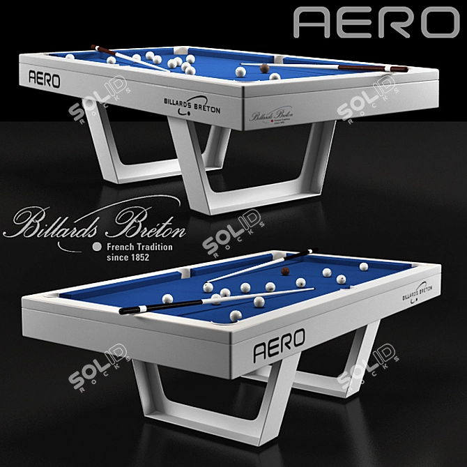 Sleek Aero Billiard Table 3D model image 2