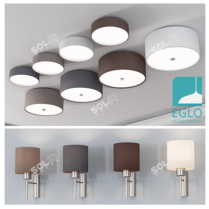 EGLO PASTERI Lighting Collection: Ceiling, Wall, Table 3D model image 1