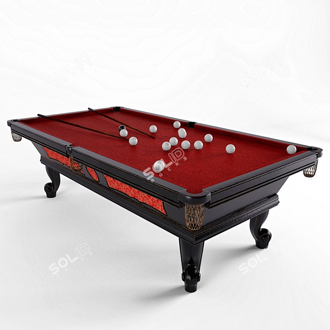 Elegant Billiard Set 3D model image 1