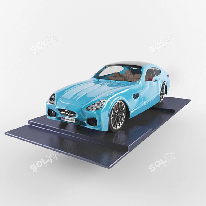 Desktop Car Structure for Office 3D model image 1