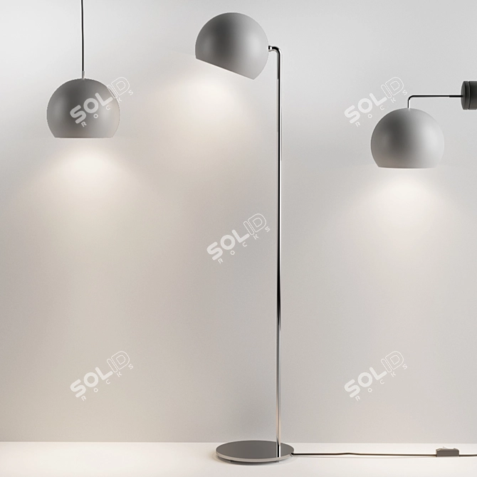 Minimalistic TILT Globe Floor Lamp 3D model image 1